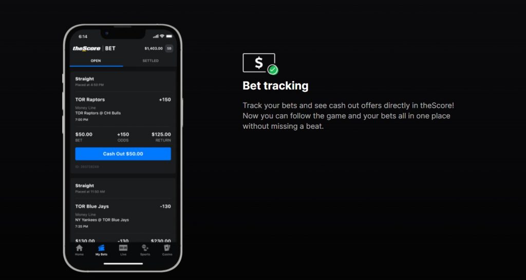 theScore Bet Tracking